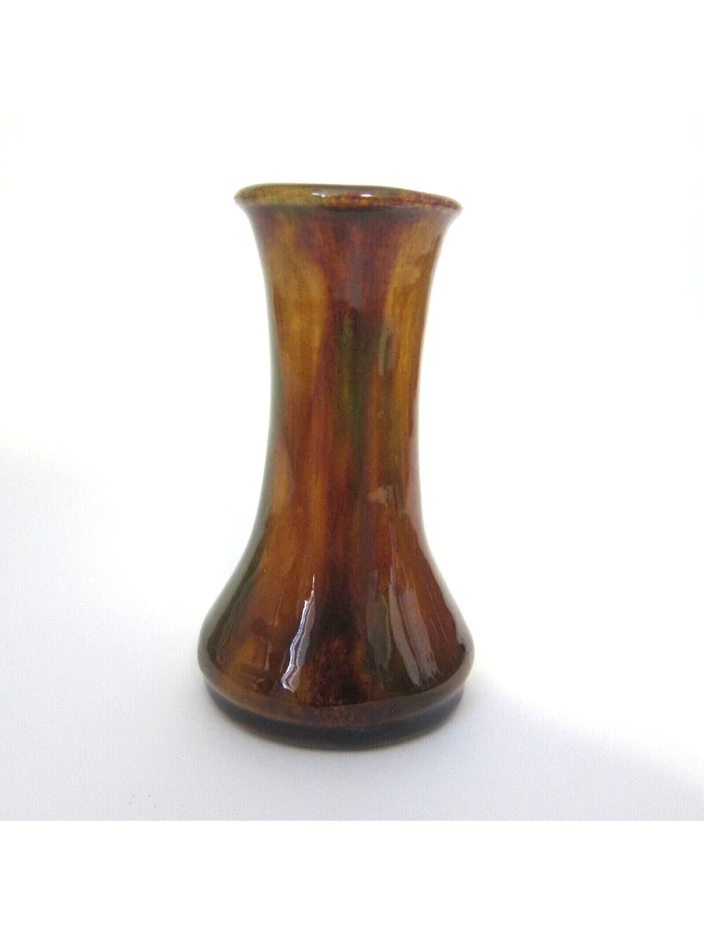 Antique Rockingham Glaze Art Pottery Bud Vase 4.5